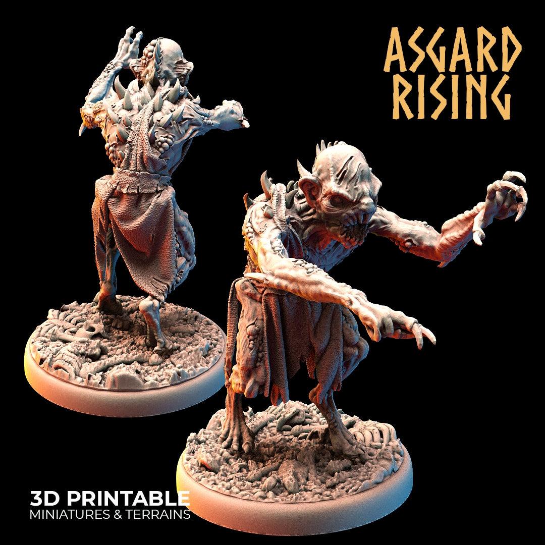 3D Printed Asgard Rising Ghouls Undead Set Round or Square Base 28mm - 32mm - 3D Printing Boss 