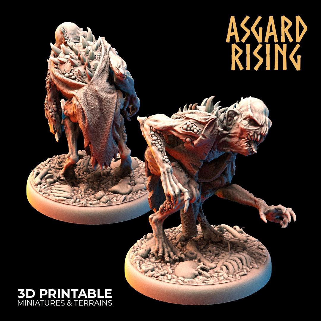 3D Printed Asgard Rising Ghouls Undead Set Round or Square Base 28mm - 32mm - 3D Printing Boss 