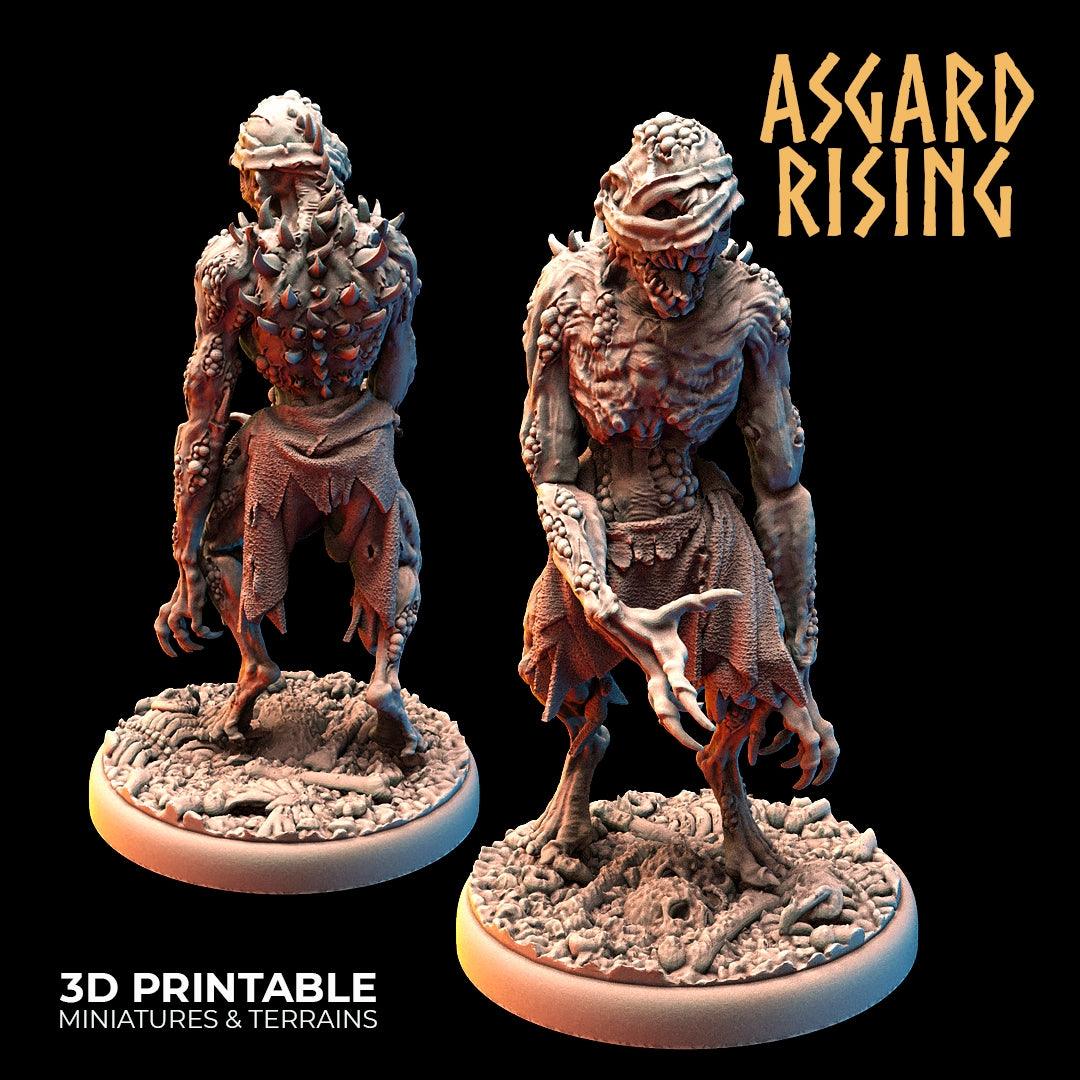 3D Printed Asgard Rising Ghouls Undead Set Round or Square Base 28mm - 32mm - 3D Printing Boss 