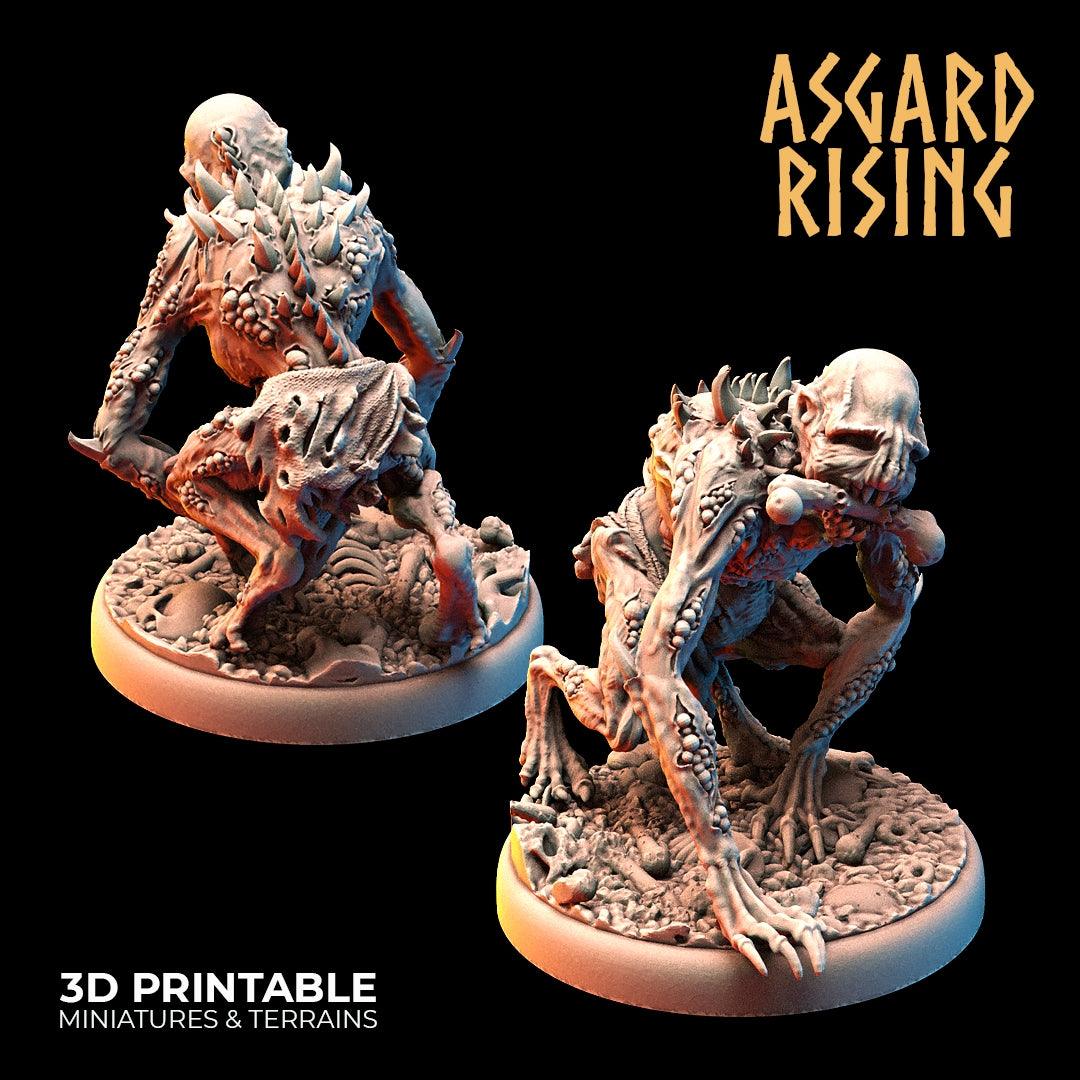 3D Printed Asgard Rising Ghouls Undead Set Round or Square Base 28mm - 32mm - 3D Printing Boss 