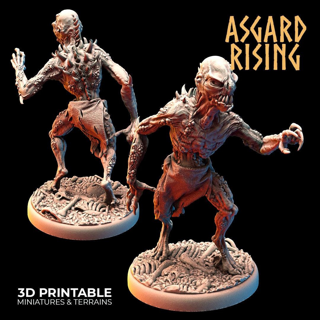 3D Printed Asgard Rising Ghouls Undead Set Round or Square Base 28mm - 32mm - 3D Printing Boss 