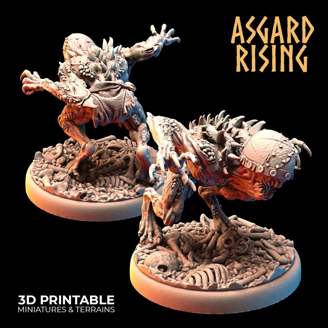 3D Printed Asgard Rising Ghouls Undead Set Round or Square Base 28mm - 32mm - 3D Printing Boss 