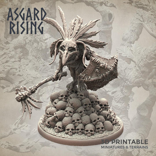 3D Printed Asgard Rising Goblin Chieftain 28mm-32mm Ragnarok D&D - 3D Printing Boss 