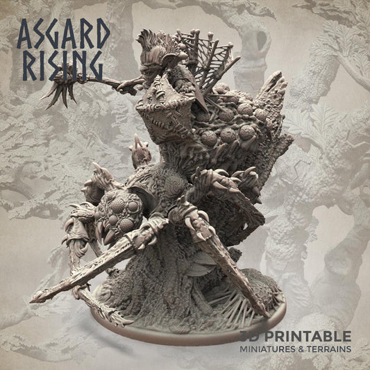 3D Printed Asgard Rising Goblin Chieftain Riding Spider 28mm-32mm Ragnarok D&D - 3D Printing Boss 