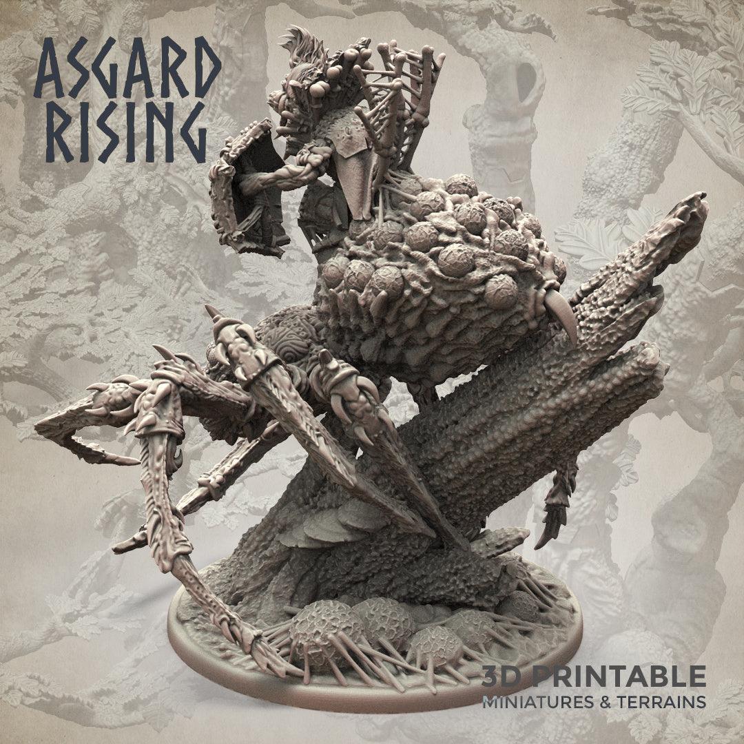 3D Printed Asgard Rising Goblin Chieftain Riding Spider 28mm-32mm Ragnarok D&D - 3D Printing Boss 