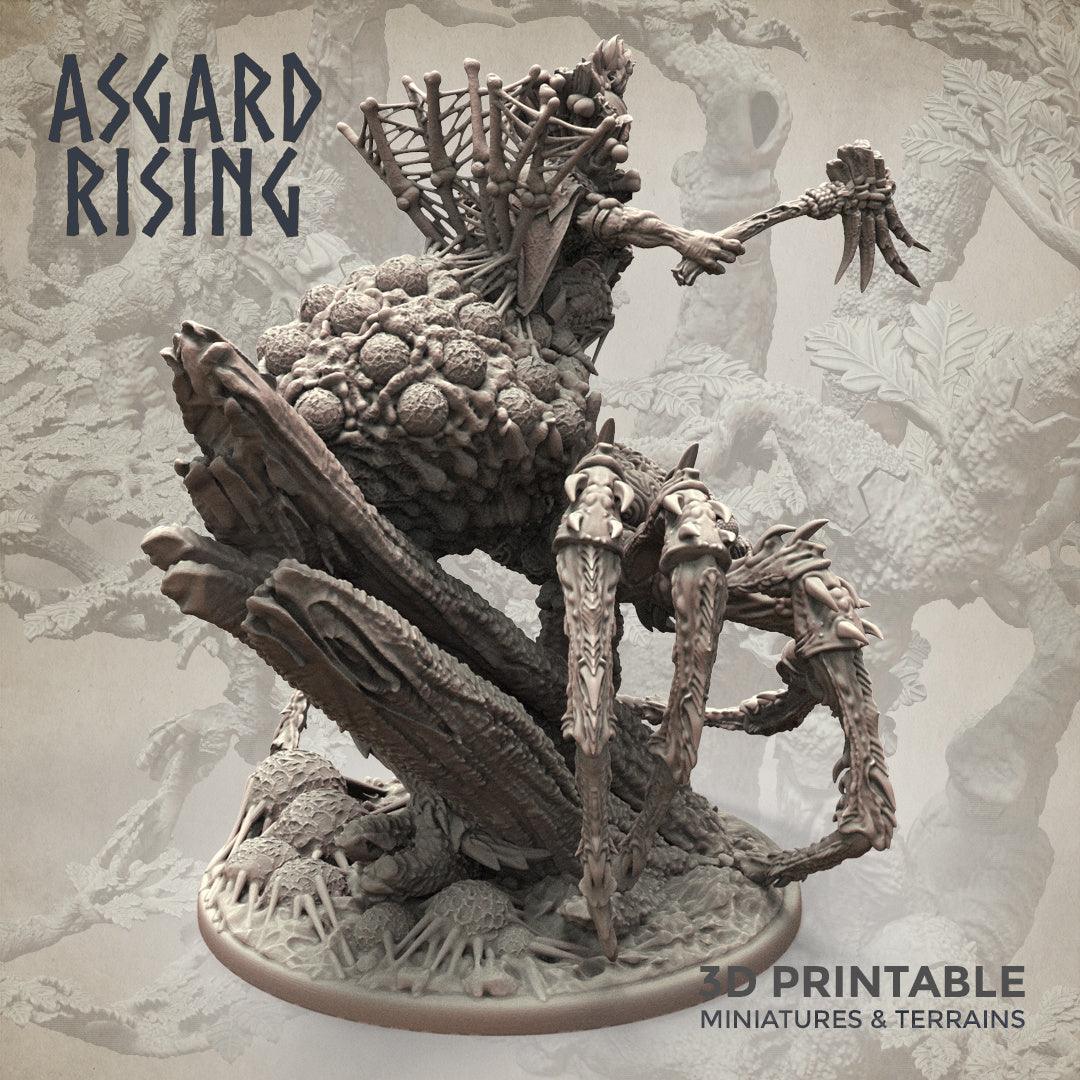 3D Printed Asgard Rising Goblin Chieftain Riding Spider 28mm-32mm Ragnarok D&D - 3D Printing Boss 