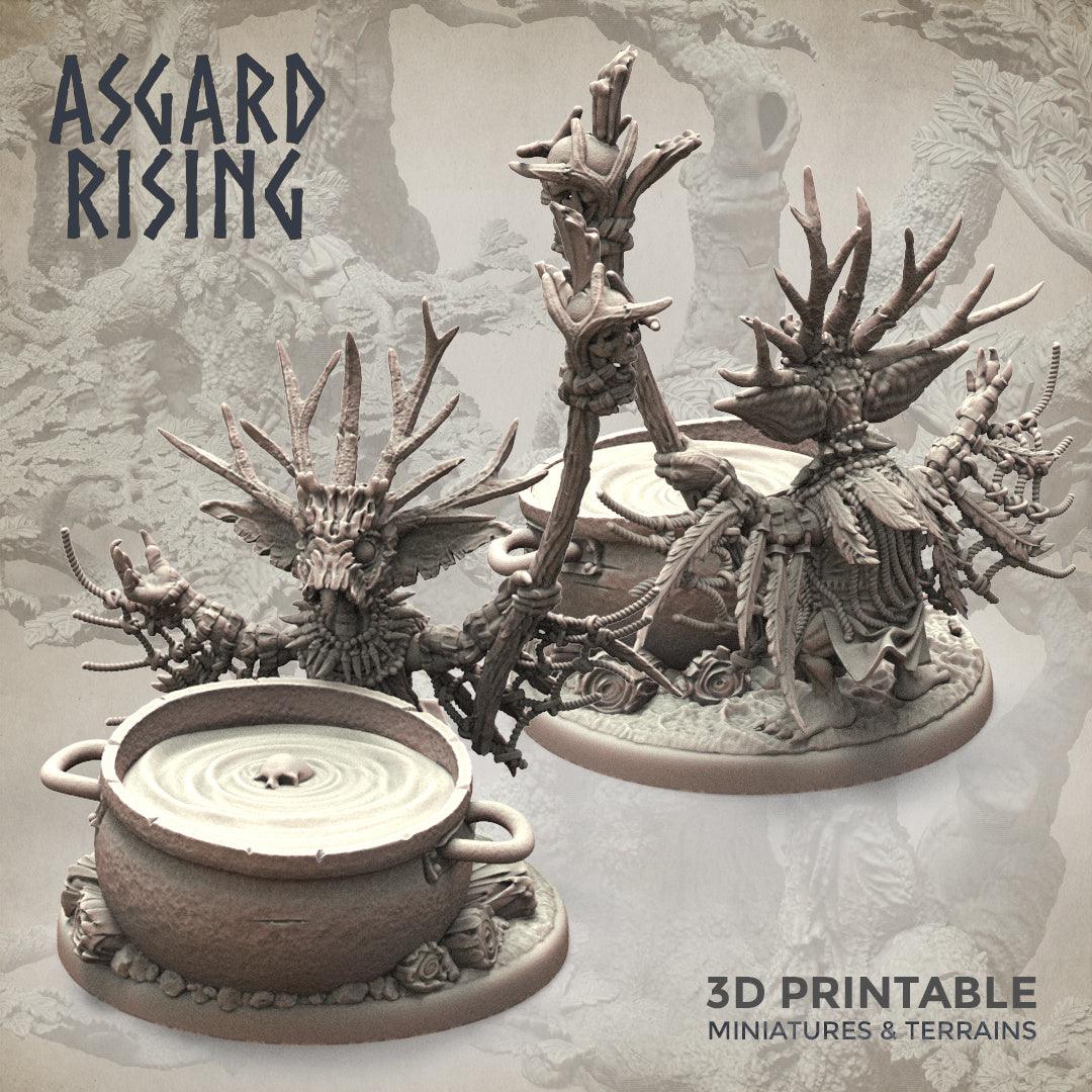 3D Printed Asgard Rising Goblin Shaman 28mm-32mm Ragnarok D&D - 3D Printing Boss 