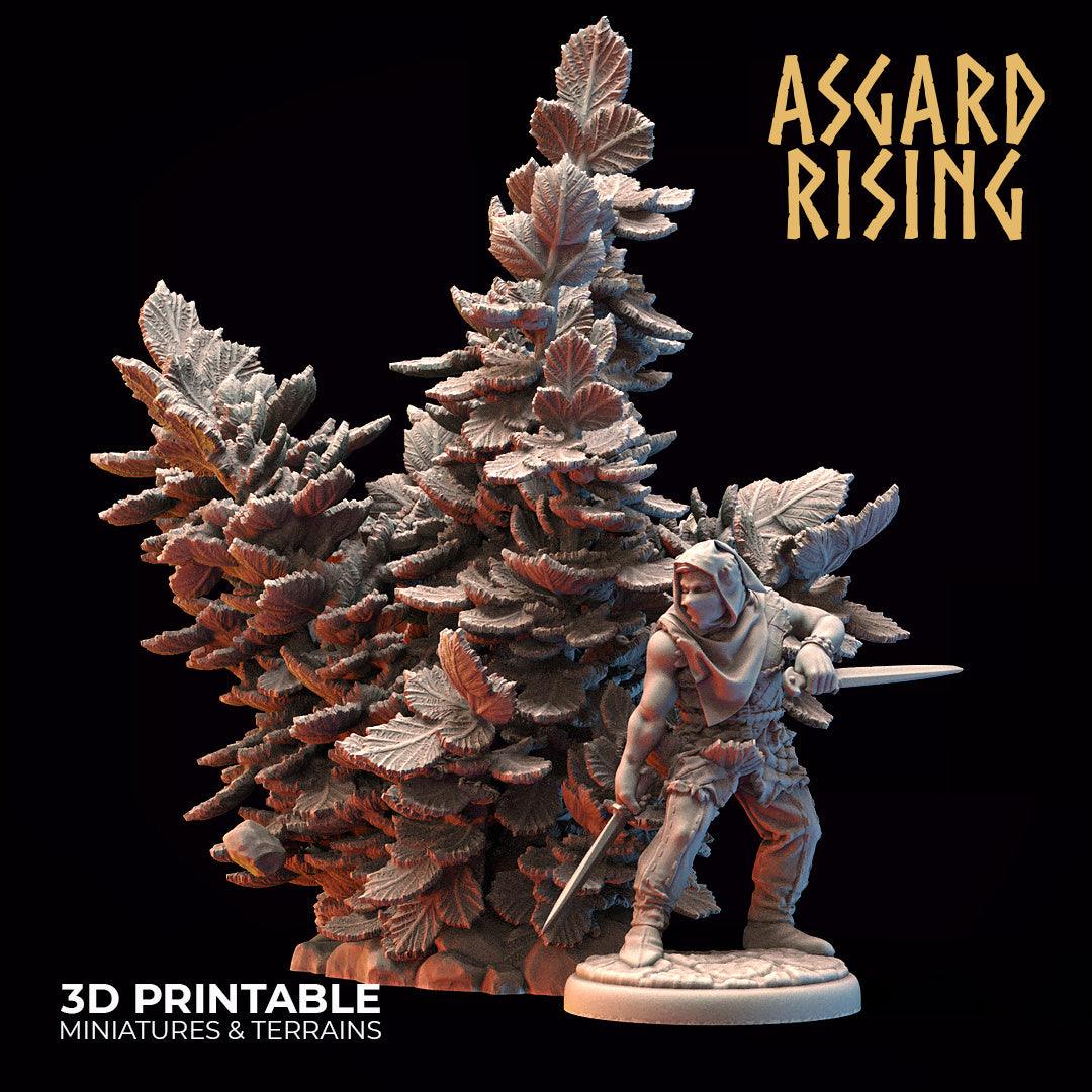 3D Printed Asgard Rising Hazel Bush Set 28 - 32mm Ragnarok D&D - 3D Printing Boss 