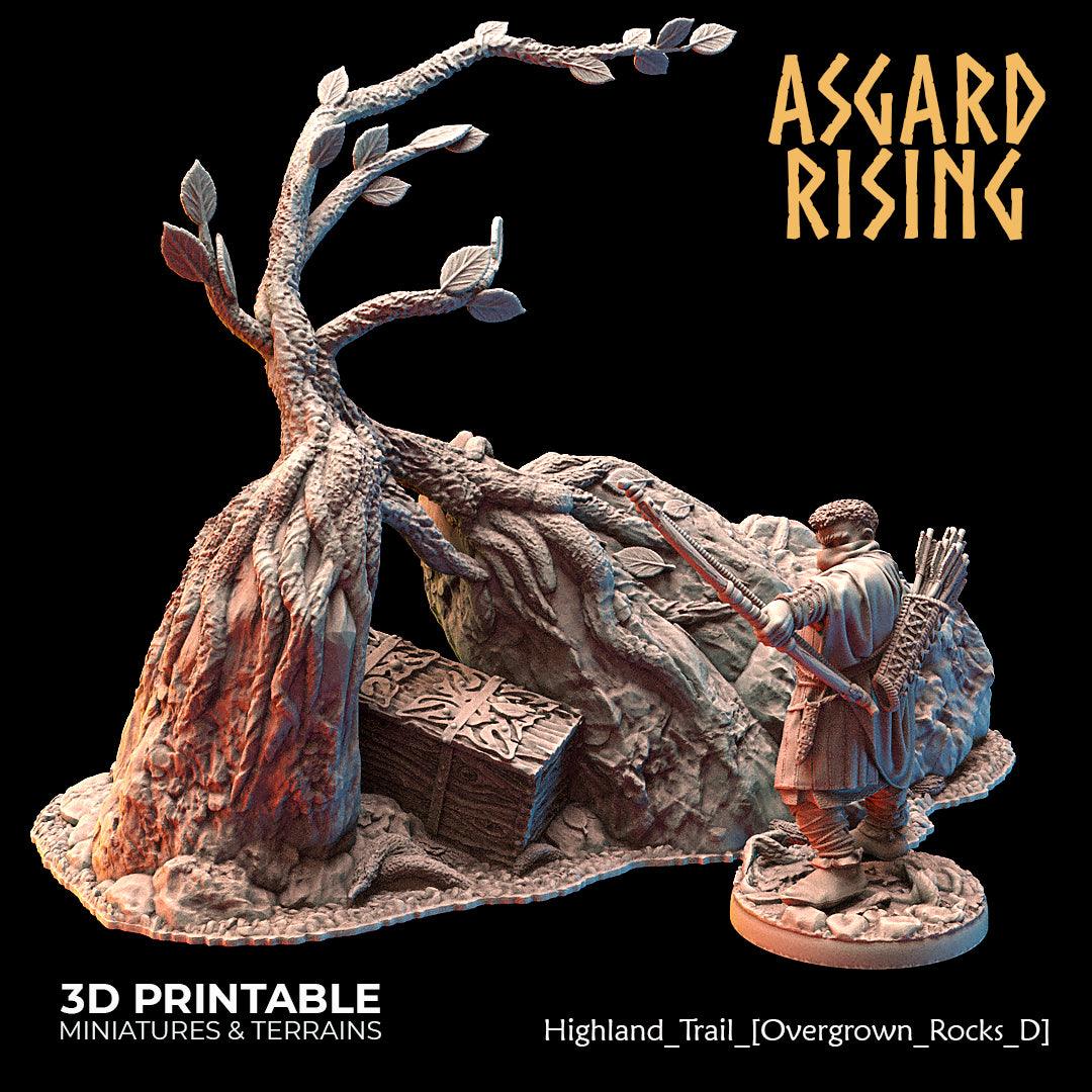 3D Printed Asgard Rising Highland Trail Terrain Set 28 32 mm Wargaming DnD - 3D Printing Boss 