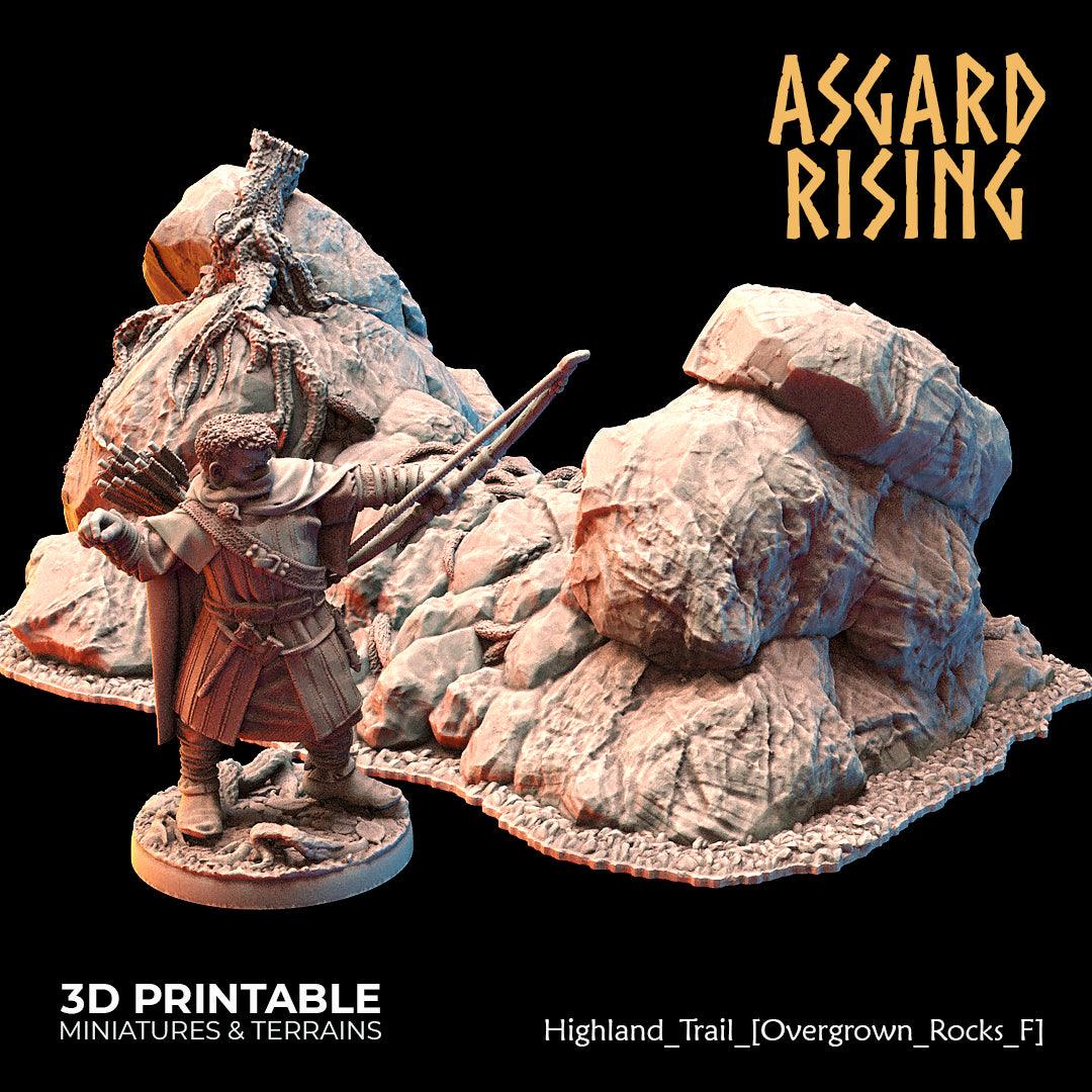 3D Printed Asgard Rising Highland Trail Terrain Set 28 32 mm Wargaming DnD - 3D Printing Boss 