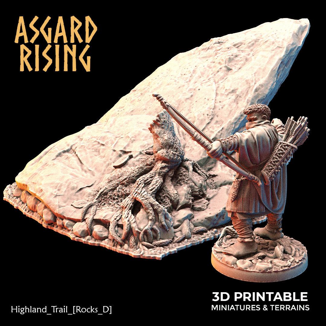 3D Printed Asgard Rising Highland Trail Terrain Set 28 32 mm Wargaming DnD - 3D Printing Boss 