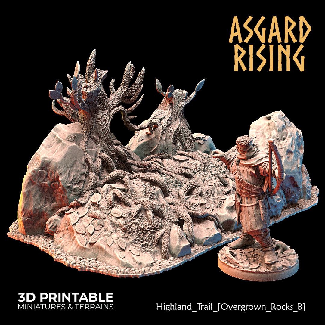 3D Printed Asgard Rising Highland Trail Terrain Set 28 32 mm Wargaming DnD - 3D Printing Boss 