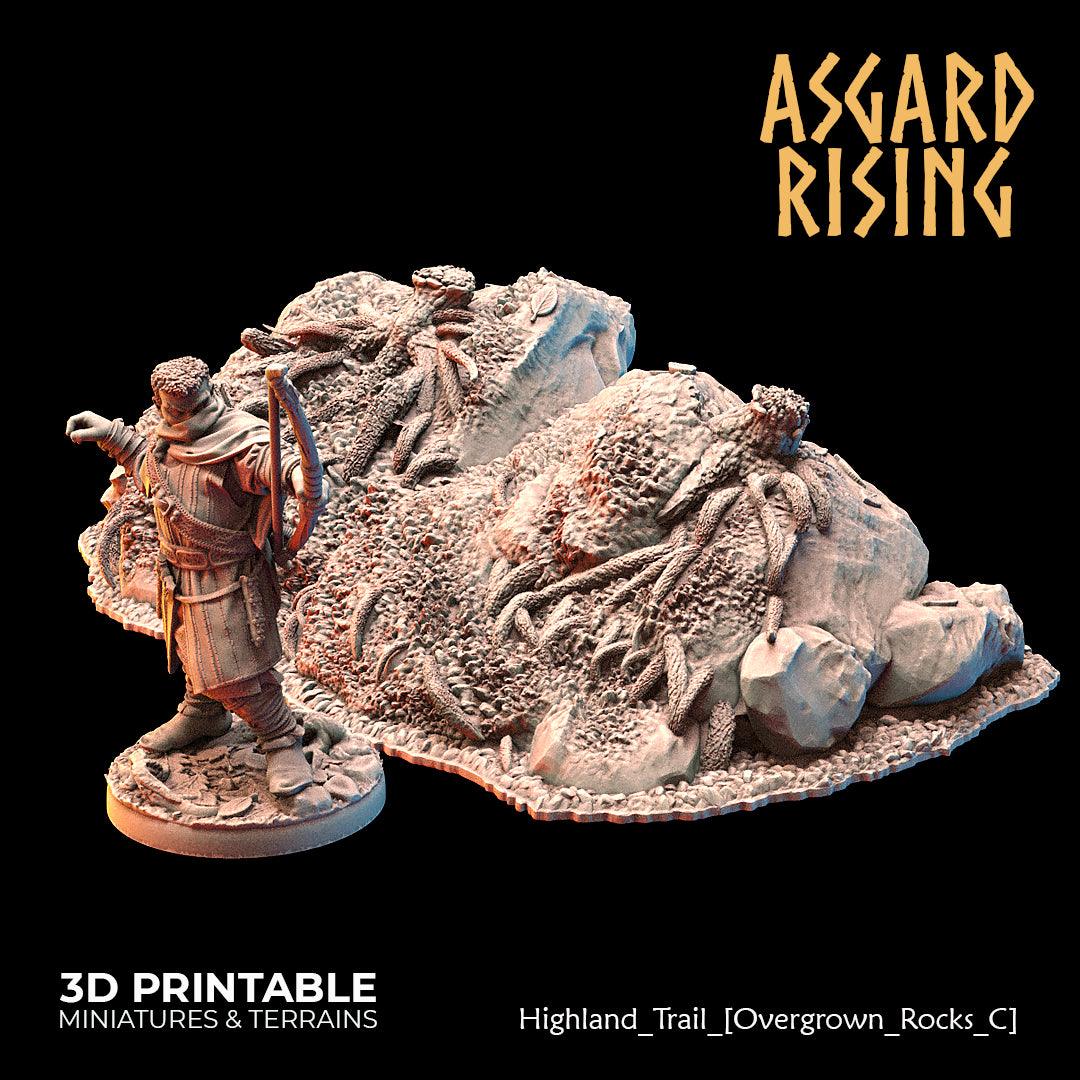 3D Printed Asgard Rising Highland Trail Terrain Set 28 32 mm Wargaming DnD - 3D Printing Boss 
