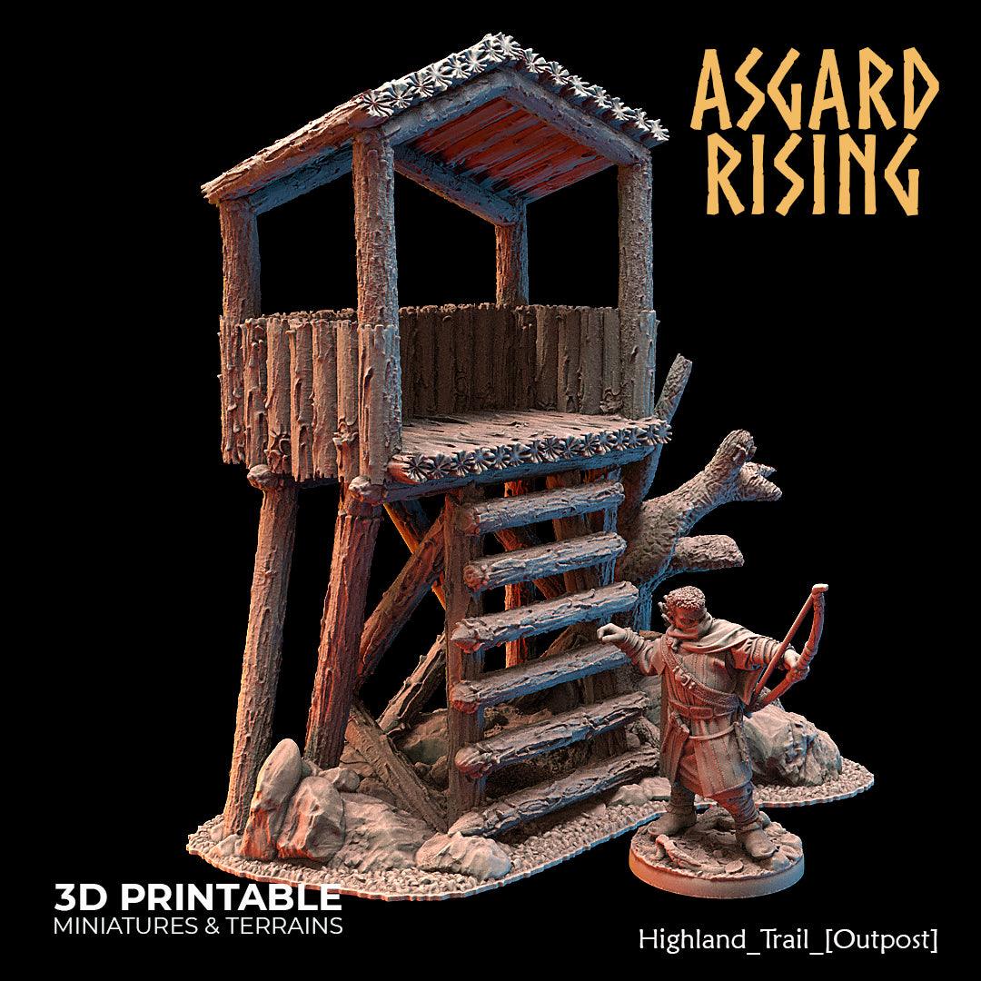 3D Printed Asgard Rising Highland Trail Terrain Set 28 32 mm Wargaming DnD - 3D Printing Boss 