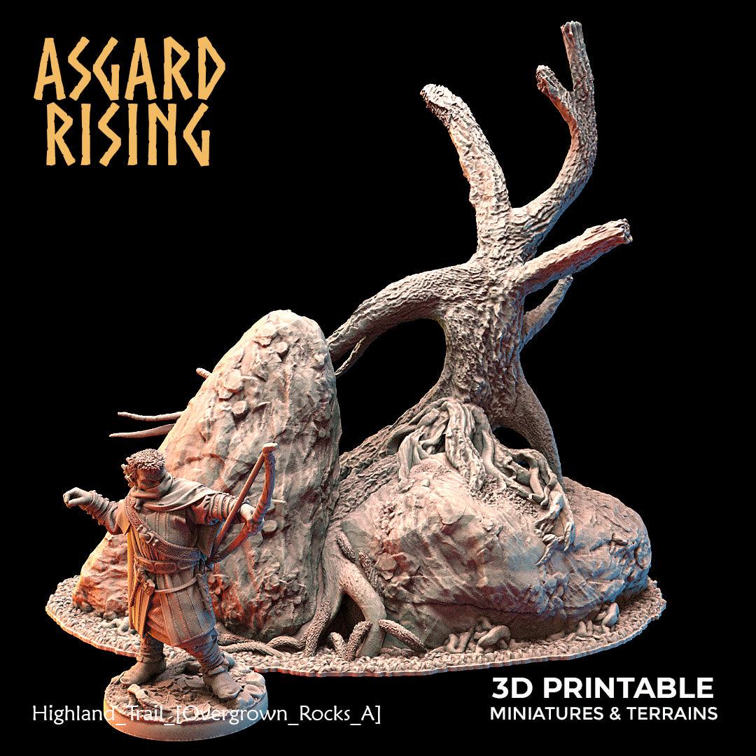3D Printed Asgard Rising Highland Trail Terrain Set 28 32 mm Wargaming DnD - 3D Printing Boss 
