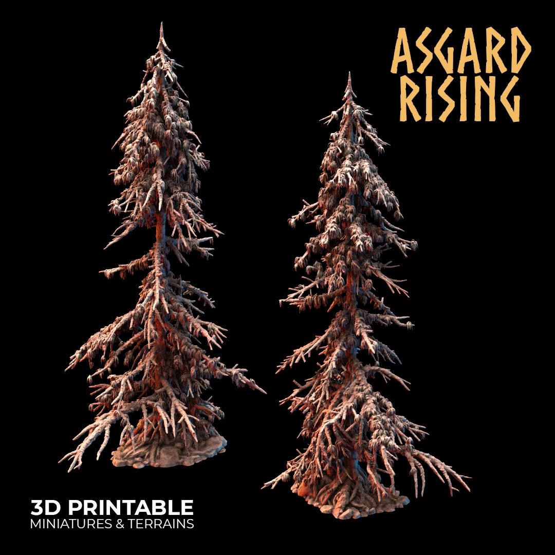 3D Printed Asgard Rising Infected Conifers Spruce Modular Forest Set 28mm 32mm D&D - 3D Printing Boss 