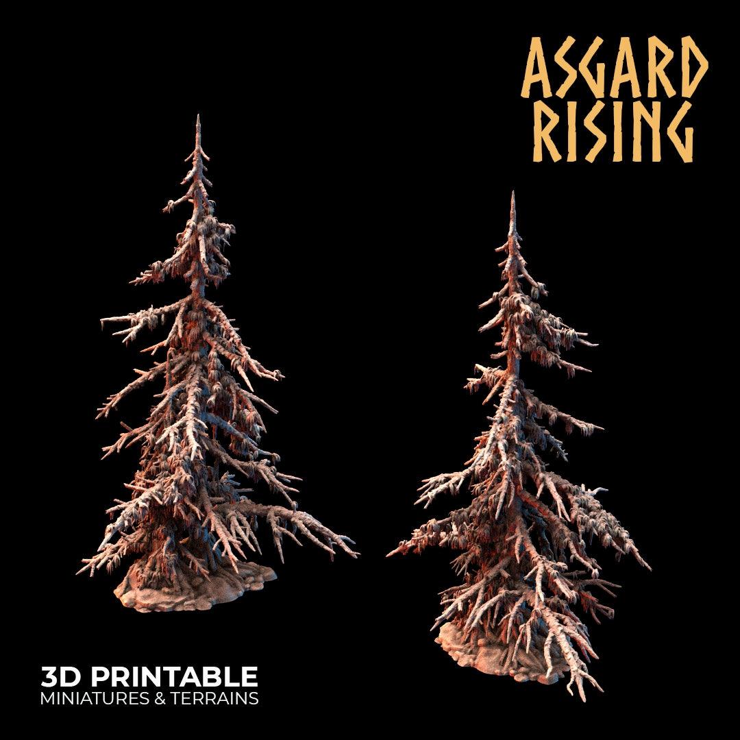 3D Printed Asgard Rising Infected Conifers Spruce Modular Forest Set 28mm 32mm D&D - 3D Printing Boss 