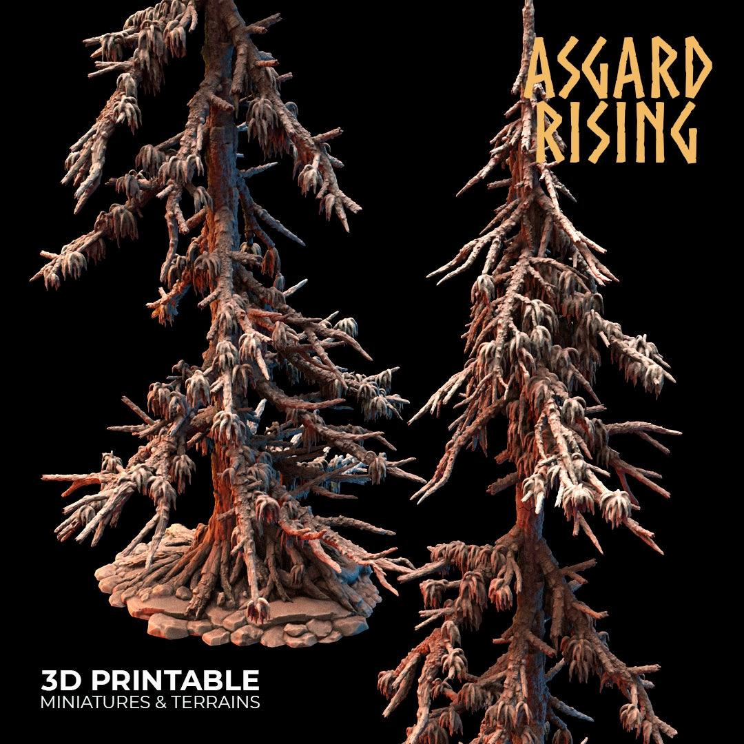 3D Printed Asgard Rising Infected Conifers Spruce Modular Forest Set 28mm 32mm D&D - 3D Printing Boss 