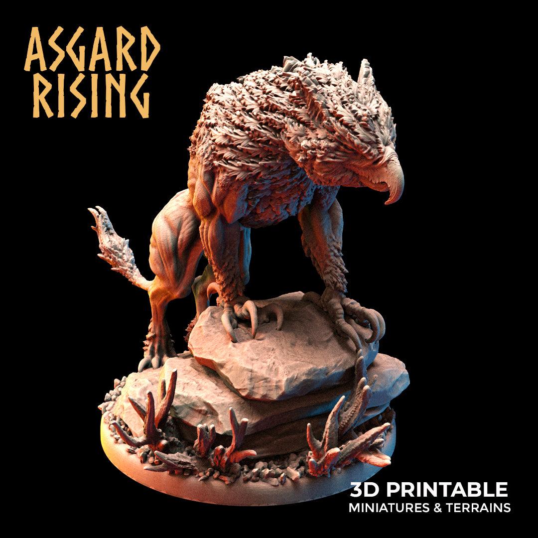 3D Printed Asgard Rising Keythong Wingless Griffin Set - 32mm D&D - 3D Printing Boss 