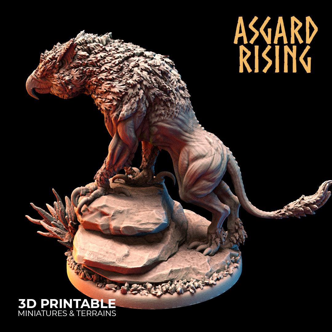 3D Printed Asgard Rising Keythong Wingless Griffin Set - 32mm D&D - 3D Printing Boss 