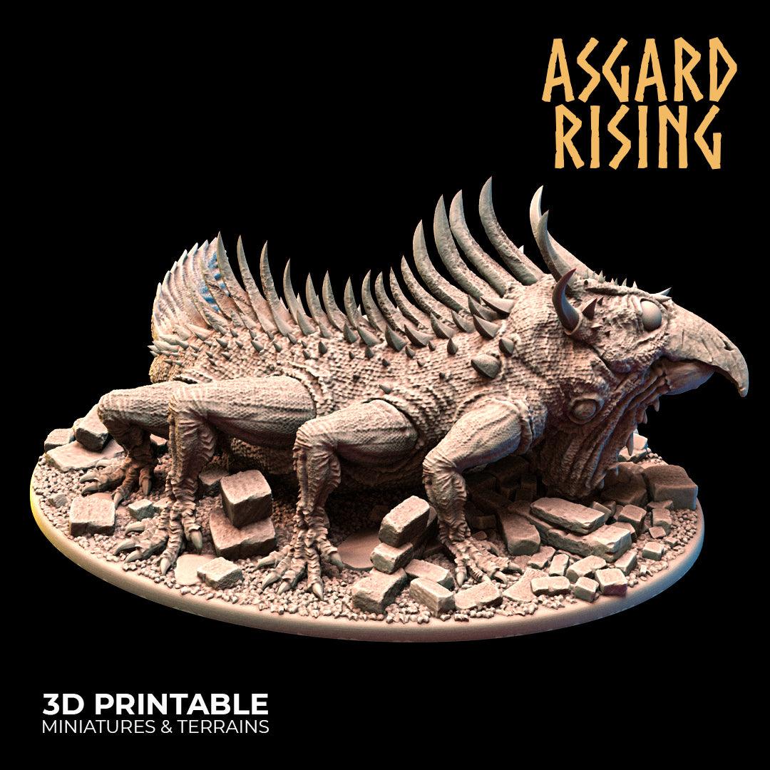 3D Printed Asgard Rising King of Serpents - Basilisk 32mm D&D - 3D Printing Boss 
