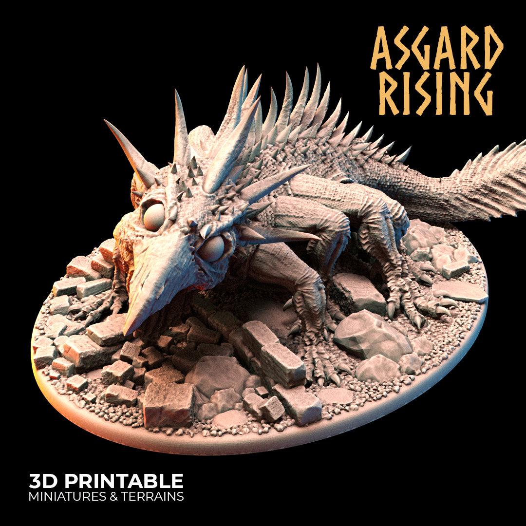 3D Printed Asgard Rising King of Serpents - Basilisk 32mm D&D - 3D Printing Boss 