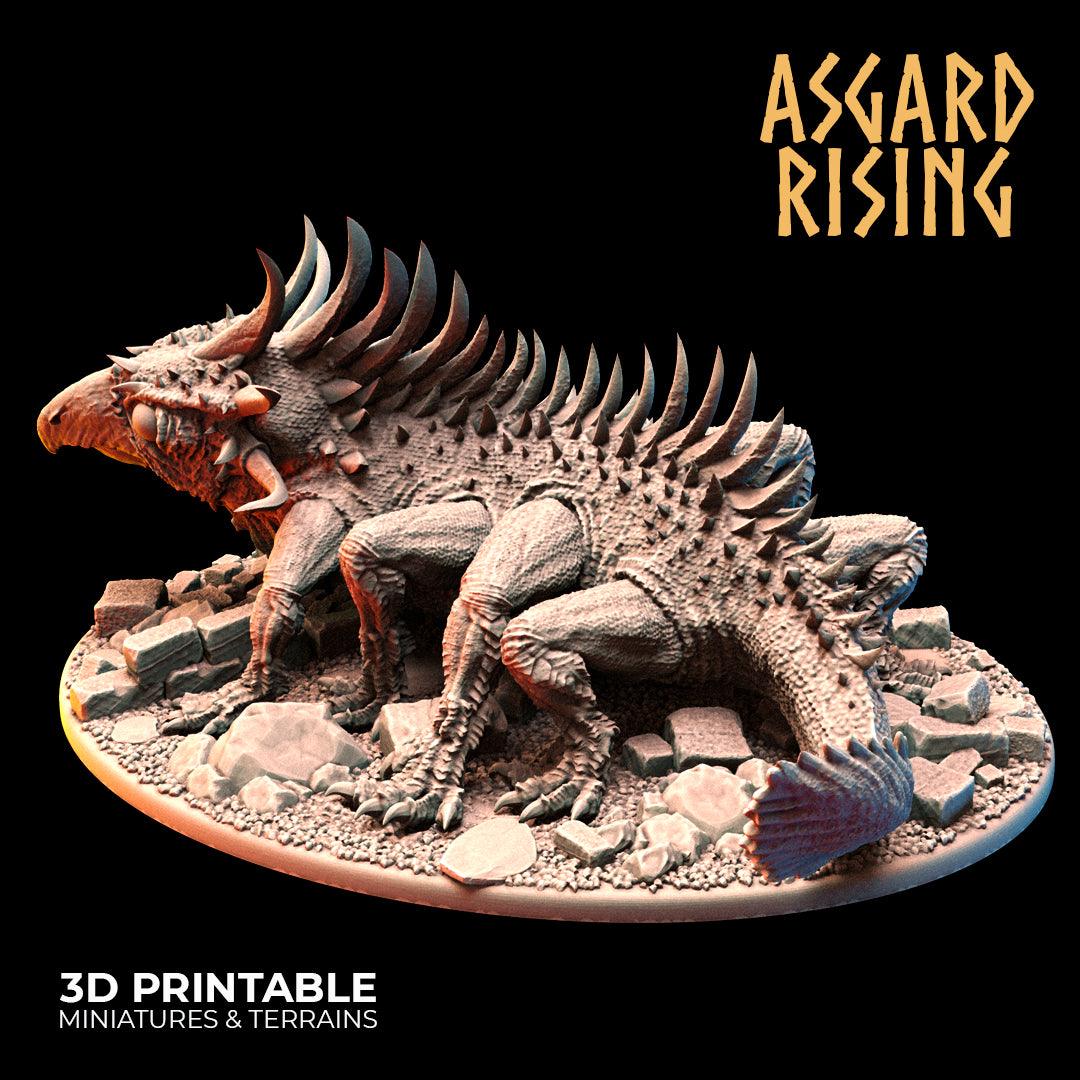 3D Printed Asgard Rising King of Serpents - Basilisk 32mm D&D - 3D Printing Boss 