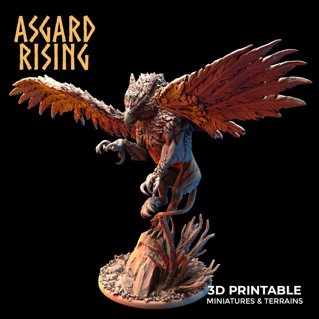 3D Printed Asgard Rising King of all Creatures Griffin Set - 32mm D&D - 3D Printing Boss 