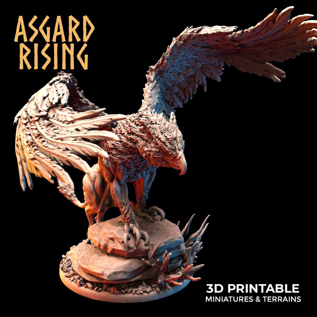 3D Printed Asgard Rising King of all Creatures Griffin Set - 32mm D&D - 3D Printing Boss 