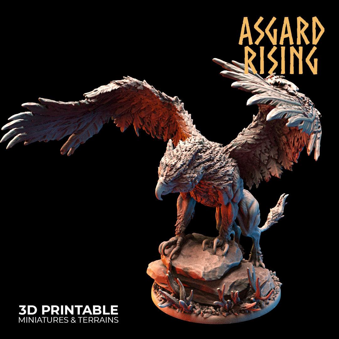 3D Printed Asgard Rising King of all Creatures Griffin Set - 32mm D&D - 3D Printing Boss 
