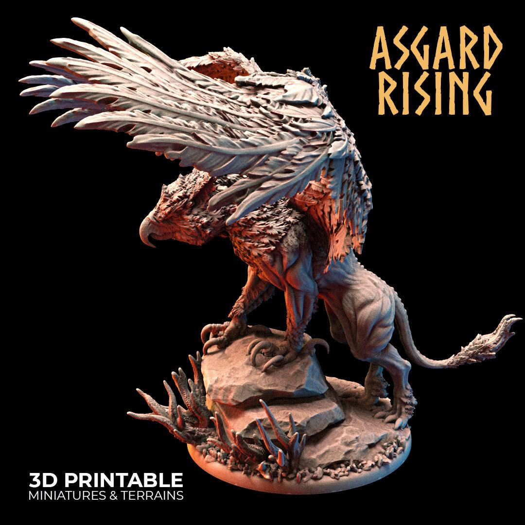 3D Printed Asgard Rising King of all Creatures Griffin Set - 32mm D&D - 3D Printing Boss 