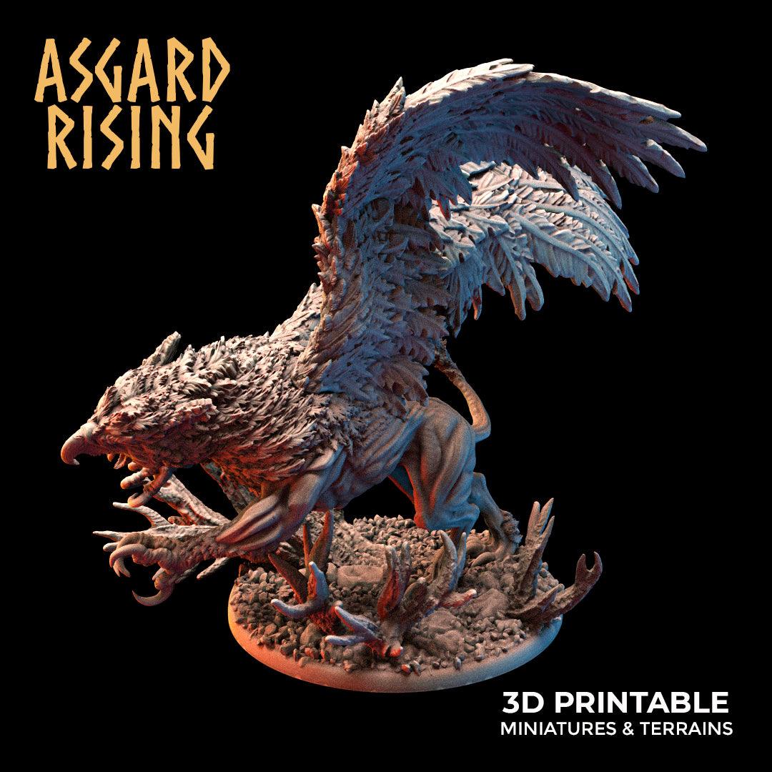 3D Printed Asgard Rising King of all Creatures Griffin Set - 32mm D&D - 3D Printing Boss 