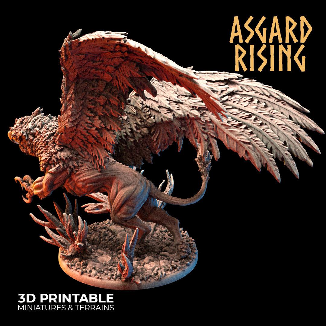 3D Printed Asgard Rising King of all Creatures Griffin Set - 32mm D&D - 3D Printing Boss 