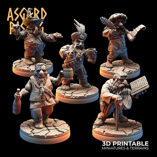 3D Printed Asgard Rising Male Dwarven Townsfolk Modular Set 28mm - 32mm - 3D Printing Boss 