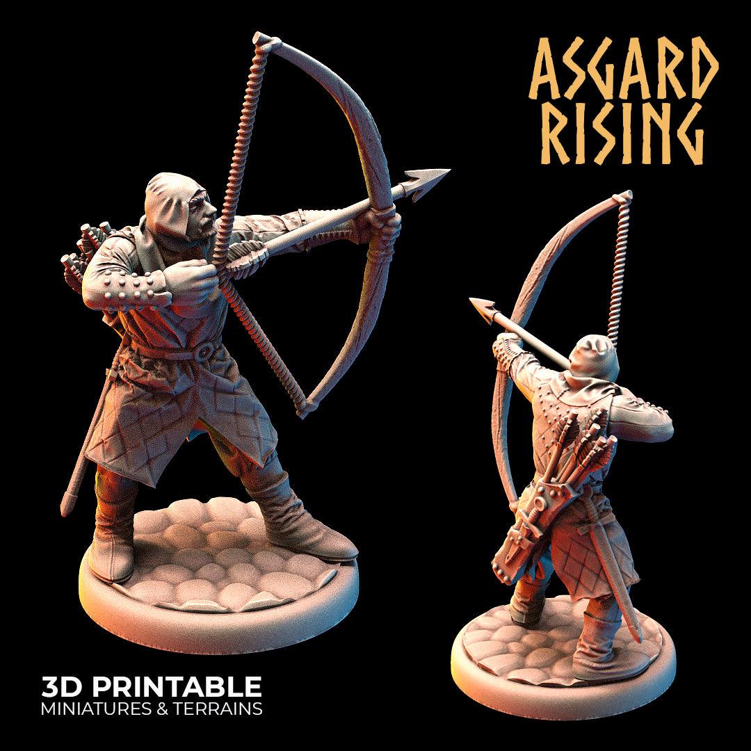 3D Printed Asgard Rising Medieval Bowmen Set 28mm - 32mm Ragnarok D&D - 3D Printing Boss 