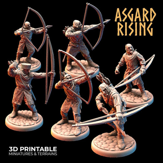 3D Printed Asgard Rising Medieval Bowmen Set 28mm - 32mm Ragnarok D&D - 3D Printing Boss 
