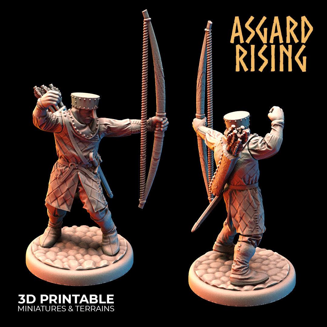 3D Printed Asgard Rising Medieval Bowmen Set 28mm - 32mm Ragnarok D&D - 3D Printing Boss 