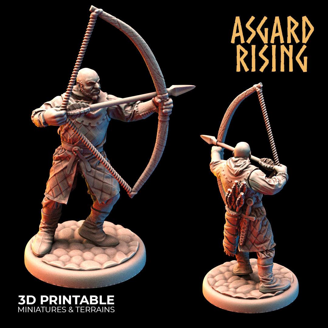 3D Printed Asgard Rising Medieval Bowmen Set 28mm - 32mm Ragnarok D&D - 3D Printing Boss 