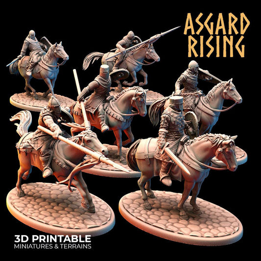 3D Printed Asgard Rising Medieval Calvary Set 28mm - 32mm Ragnarok D&D - 3D Printing Boss 