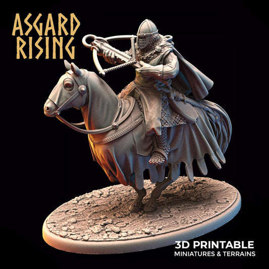 3D Printed Asgard Rising Medieval Heavy Calvary Running Crossbowman 32mm Ragnarok D&D - 3D Printing Boss 