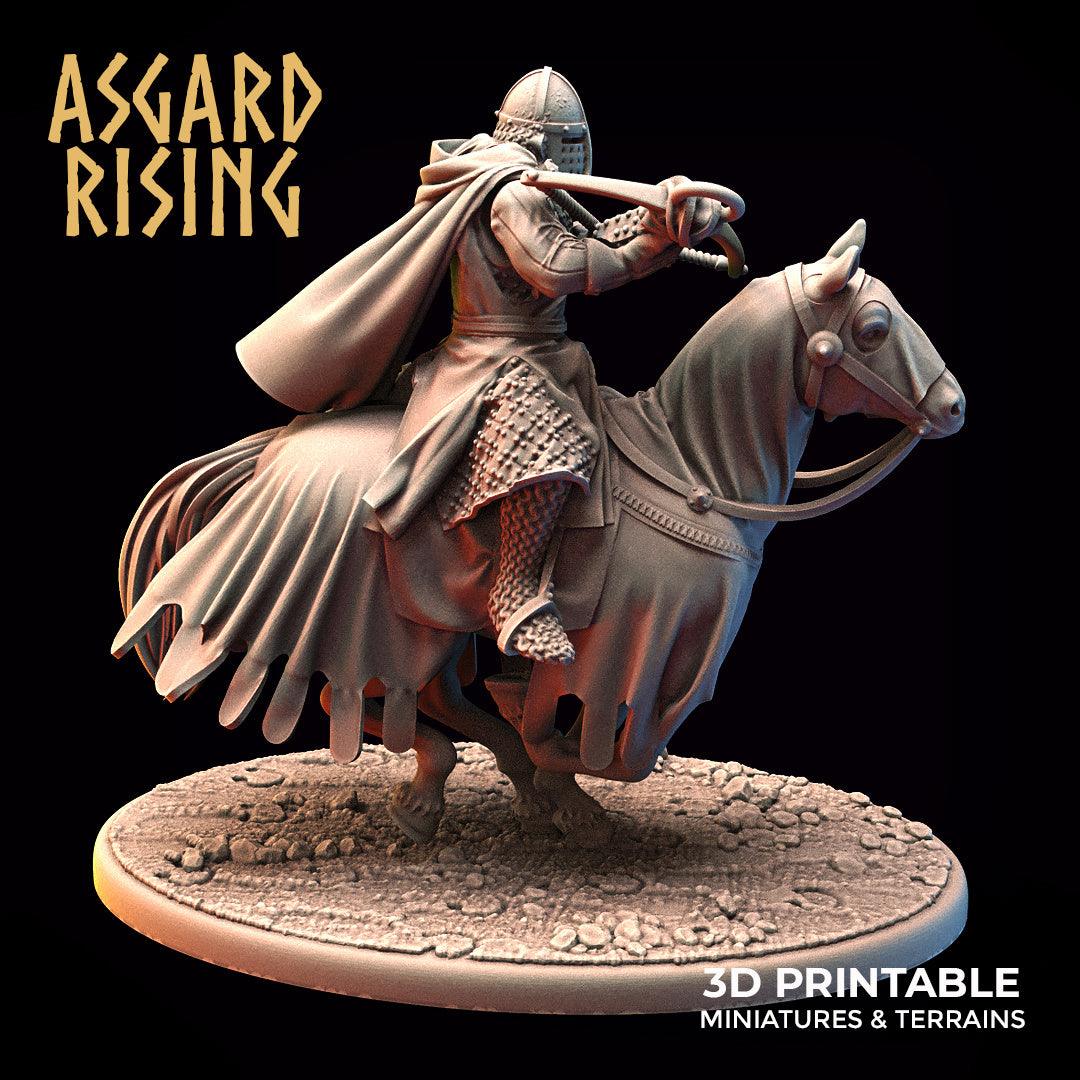 3D Printed Asgard Rising Medieval Heavy Calvary Running Crossbowman 32mm Ragnarok D&D - 3D Printing Boss 