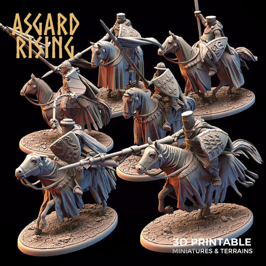 3D Printed Asgard Rising Medieval Heavy Calvary Set 28mm - 32mm Ragnarok D&D - 3D Printing Boss 