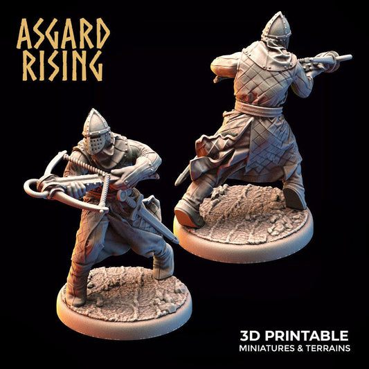 3D Printed Asgard Rising Medieval Knight Crossbowman 32mm Ragnarok D&D - 3D Printing Boss 