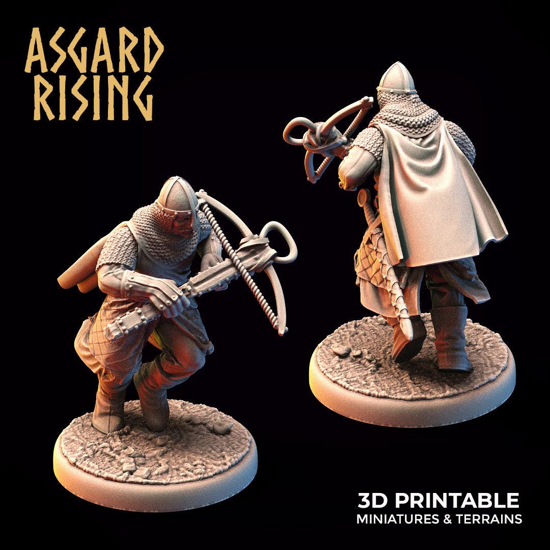 3D Printed Asgard Rising Medieval Knight Running Crossbowman 32mm Ragnarok D&D - 3D Printing Boss 