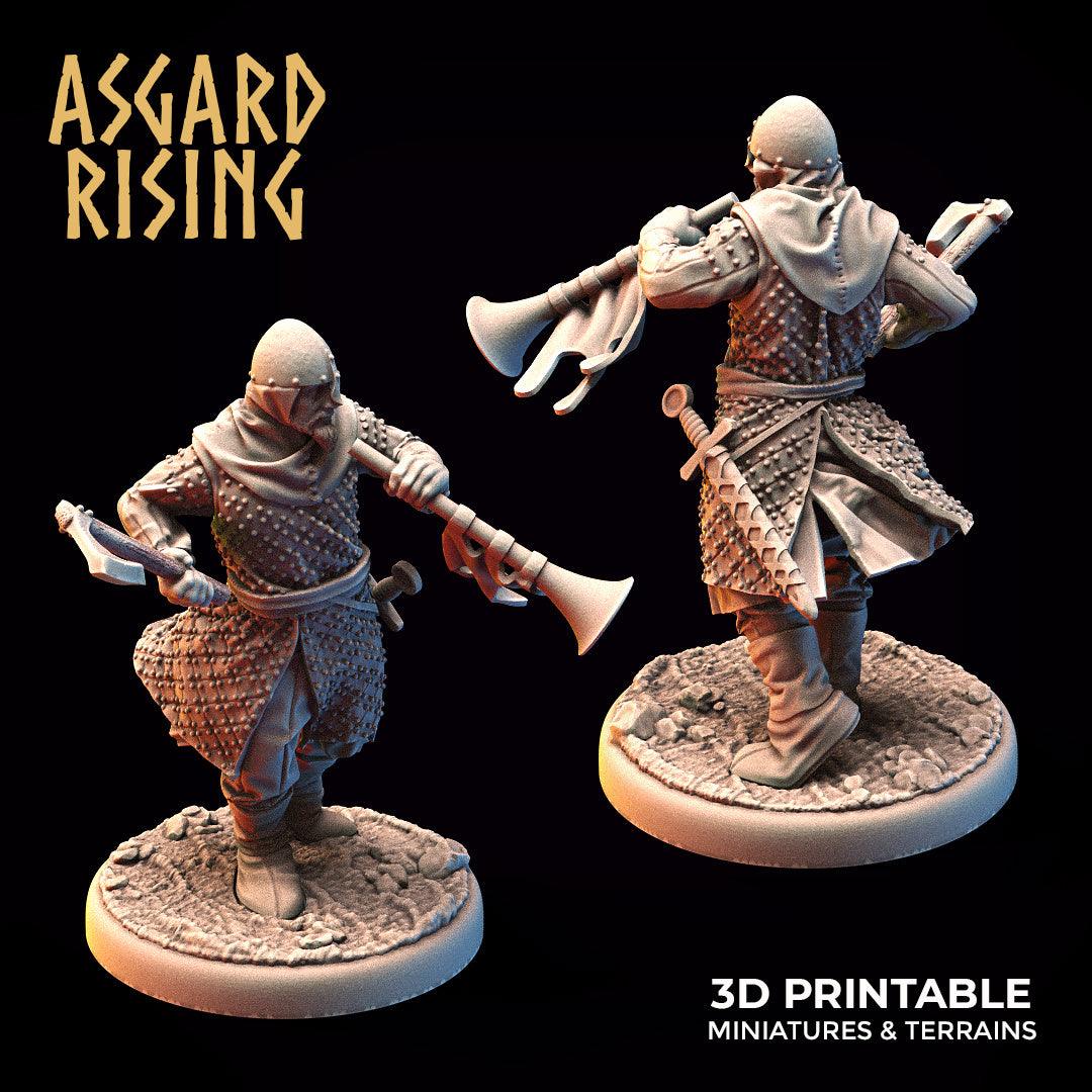 3D Printed Asgard Rising Medieval Knight Trumpeter 32mm Ragnarok D&D - 3D Printing Boss 