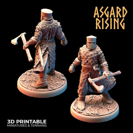 3D Printed Asgard Rising Medieval Knights Set 28mm - 32mm Ragnarok D&D - 3D Printing Boss 