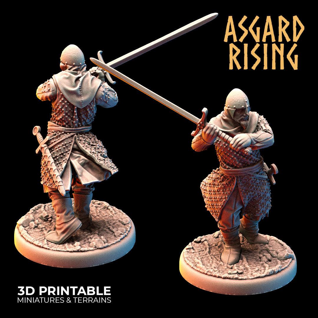 3D Printed Asgard Rising Medieval Knights Set 28mm - 32mm Ragnarok D&D - 3D Printing Boss 
