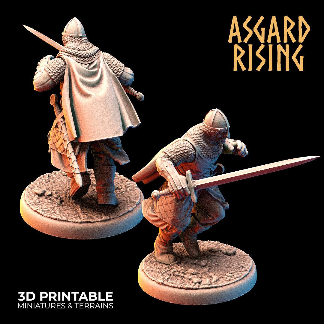 3D Printed Asgard Rising Medieval Knights Set 28mm - 32mm Ragnarok D&D - 3D Printing Boss 