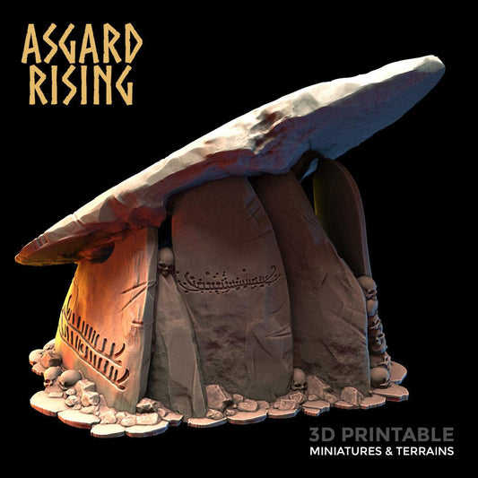 3D Printed Asgard Rising Megalithic Dolmen Tombstone 28mm-32mm Ragnarok D&D - 3D Printing Boss 
