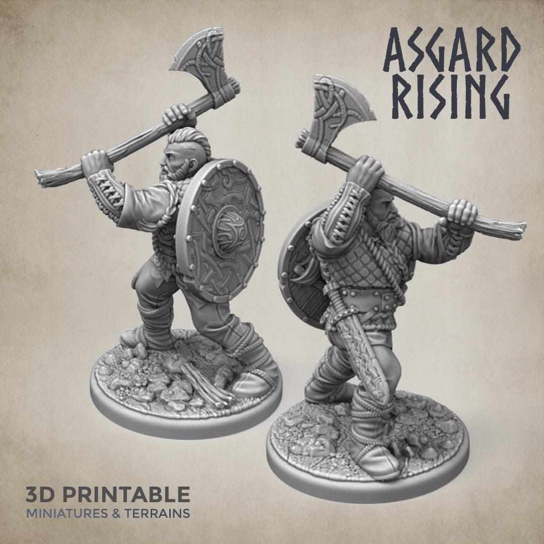 3D Printed Asgard Rising Midgard Viking Shieldman 28mm-32mm Ragnarok D&D - 3D Printing Boss 
